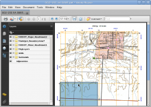 A Lawrence County map page viewed in Acrobat Reader on Linux